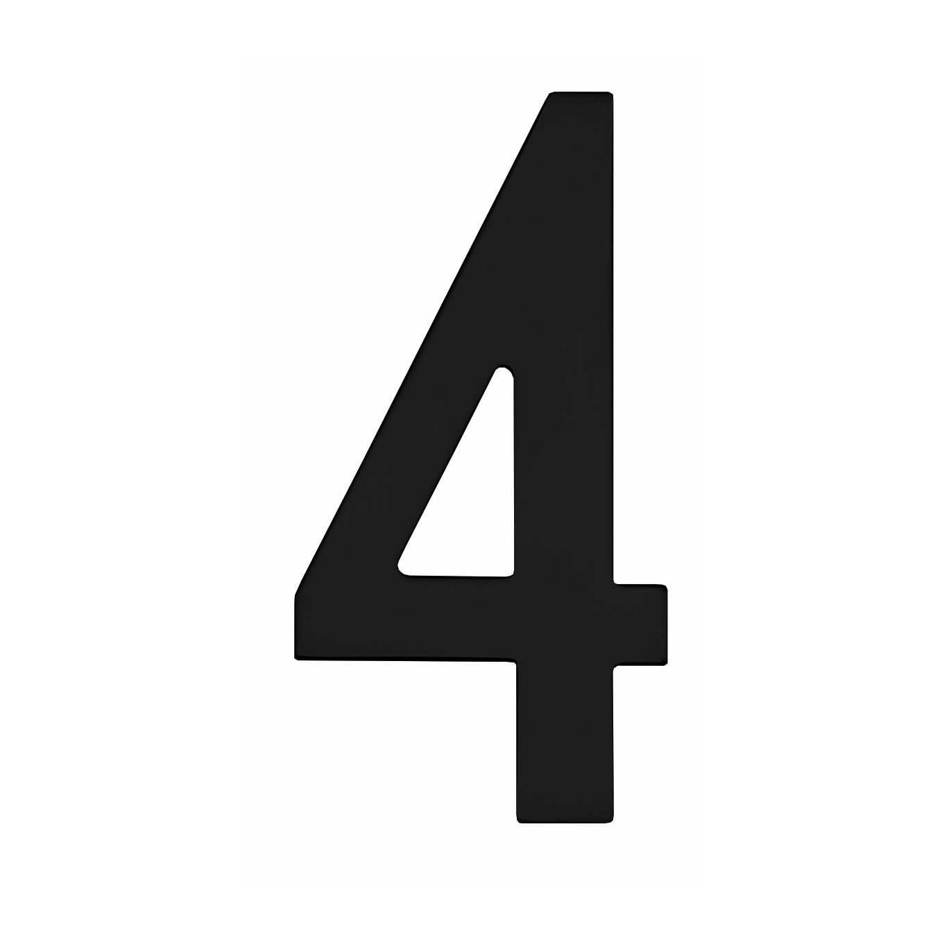 Intersteel Huisnummer 4 rvs mat zwart