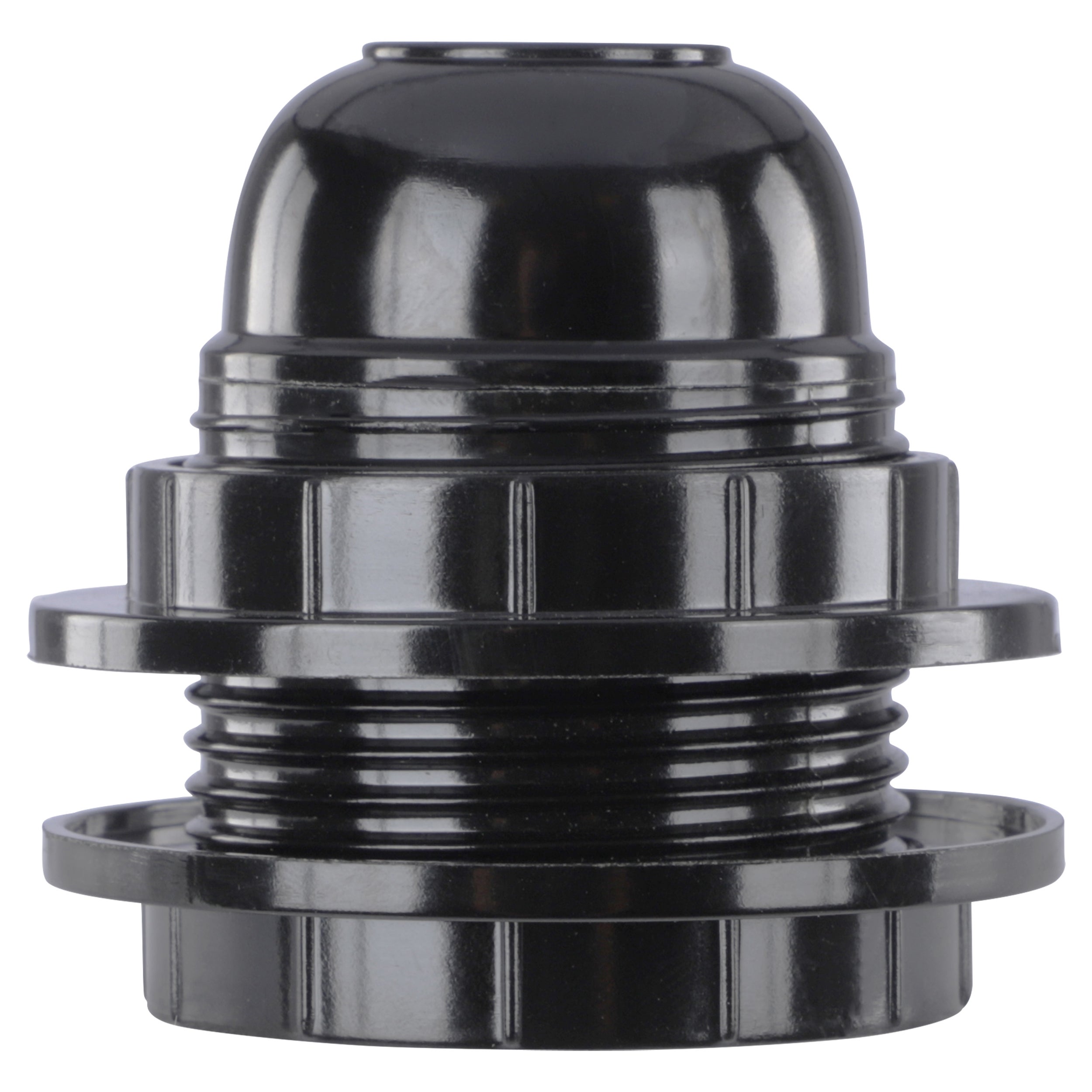 Fitting - E27 met kraag en ring - Zwart 