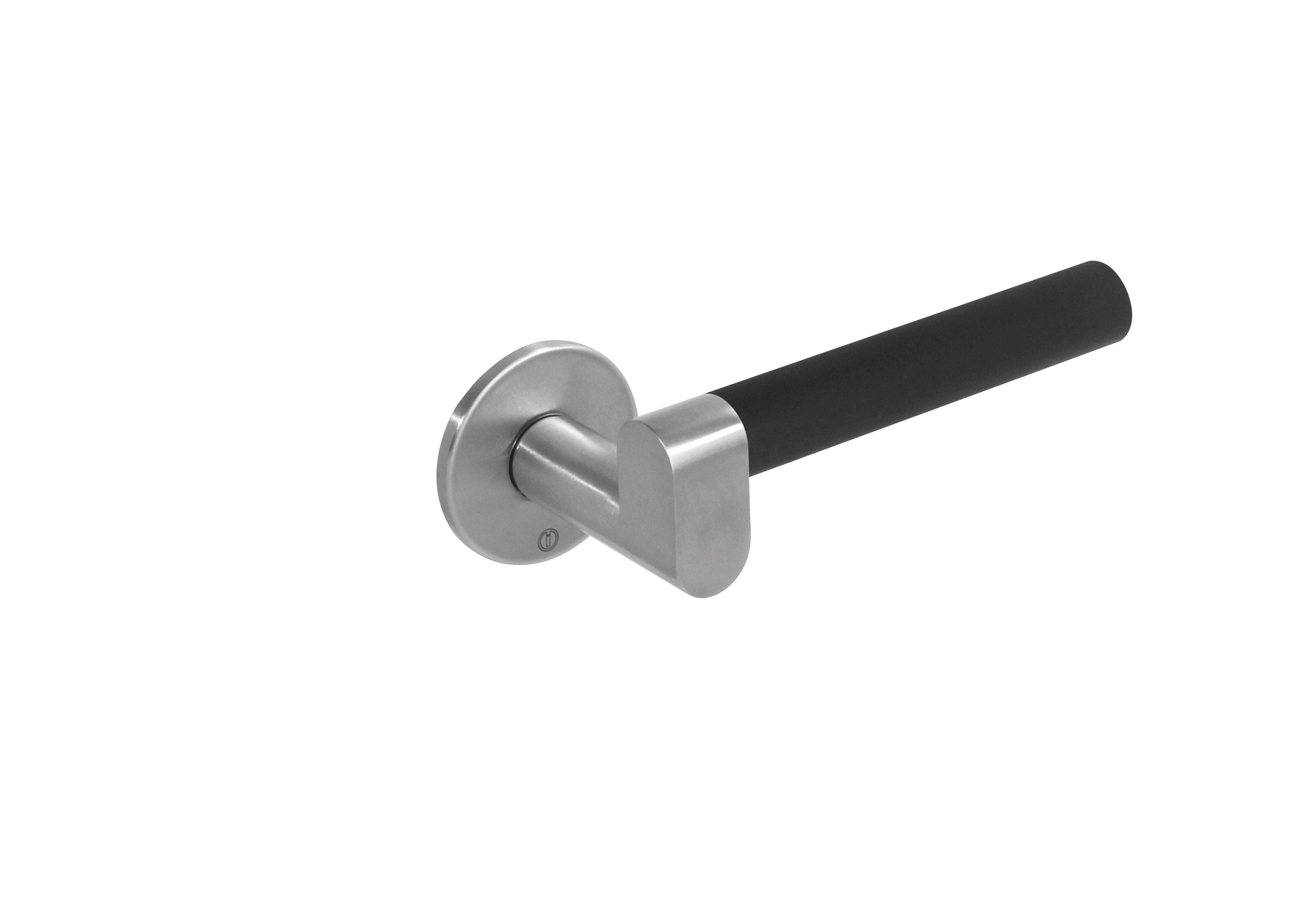 Intersteel Deurkruk Erik Munnikhof Dock Black met rozet rvs geborsteld