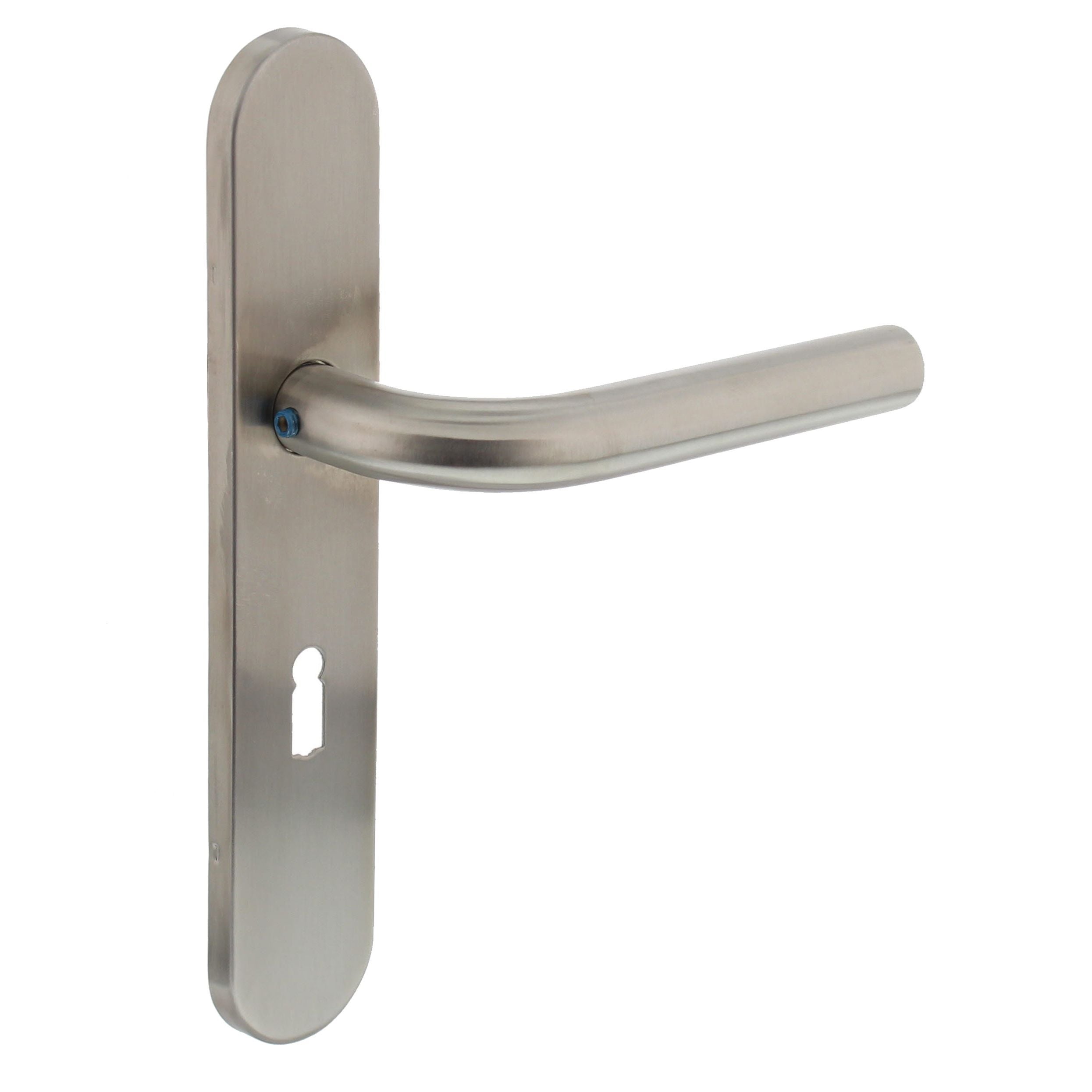 Intersteel Deurkruk Recht op op schild sleutelgat 56 mm rvs geborsteld