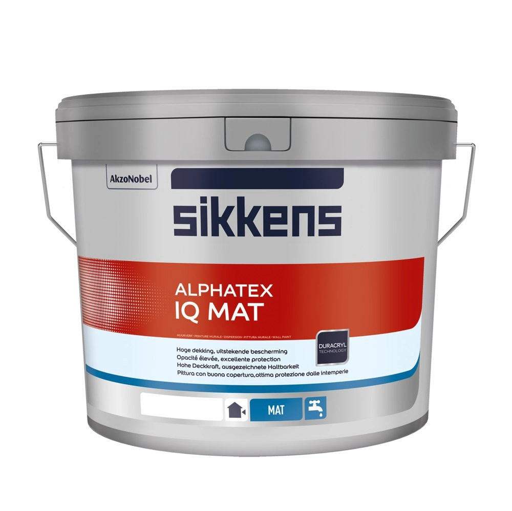 Muurverf - Alphatex IQ - Mat/wit 10L