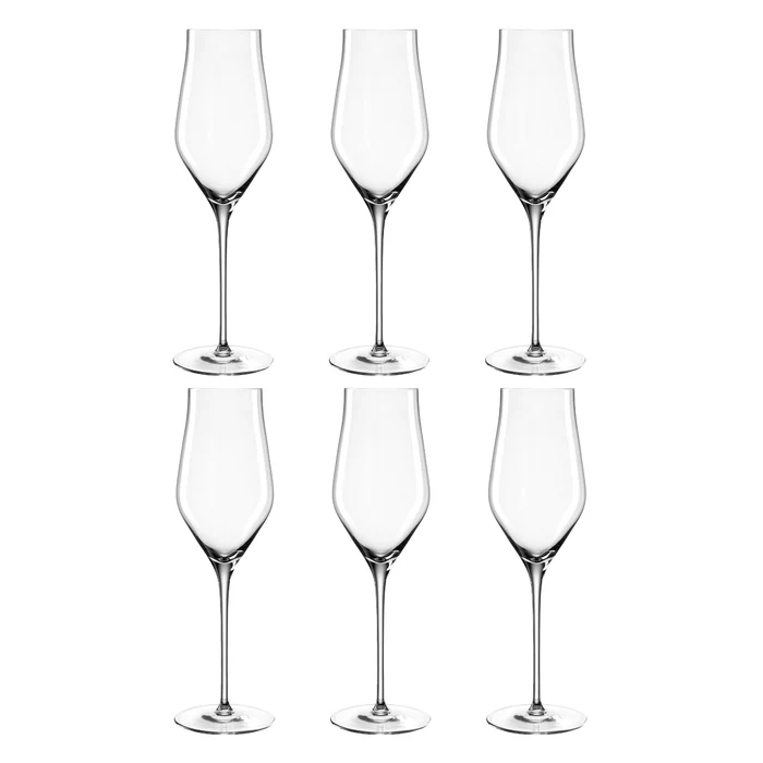 Champagneglas - Brunelli Set van 6 glazen - Transparant