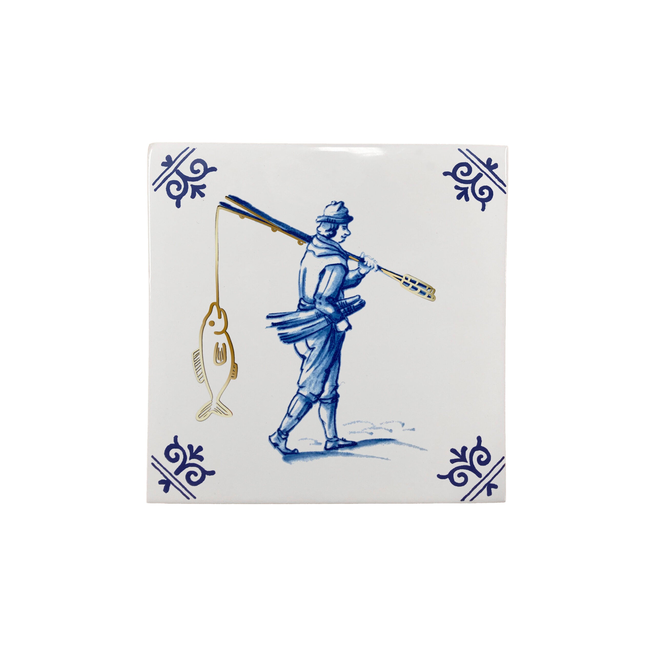 Ornament - Goldie Tiles Verse Vis - Royal Blue/Gold