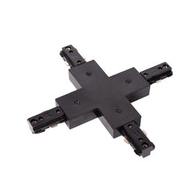 Railverlichting - TRACK X-koppelstuk - 1-fase Railsysteem / Railverlichting - Zwart (Uitbreiding)