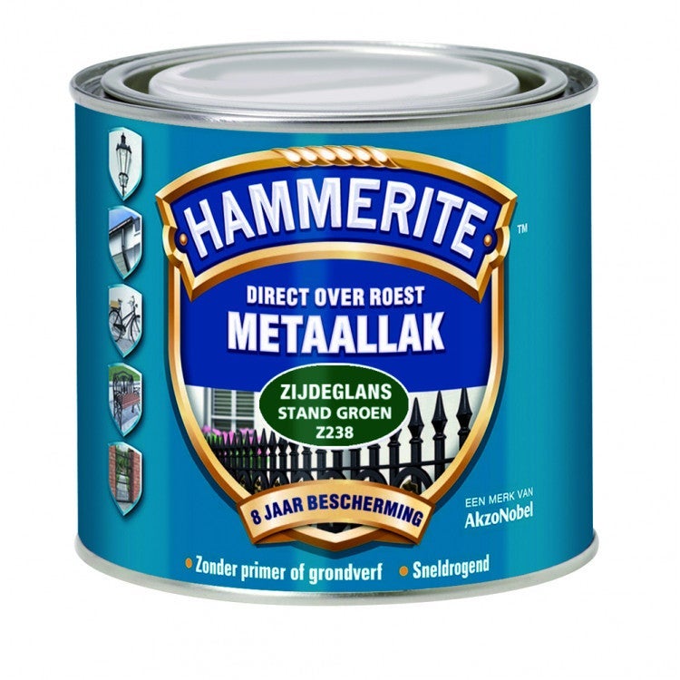 Hammerite metaallak zijdeglans standgroen z238 250 ml