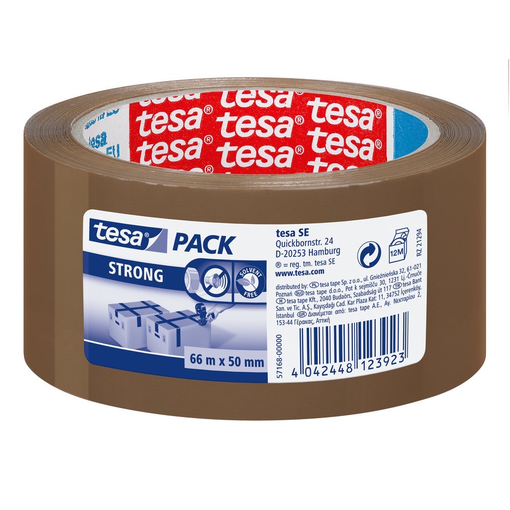 Tesa tesapack strong verpakkingstape bruin 66 m x 50 mm