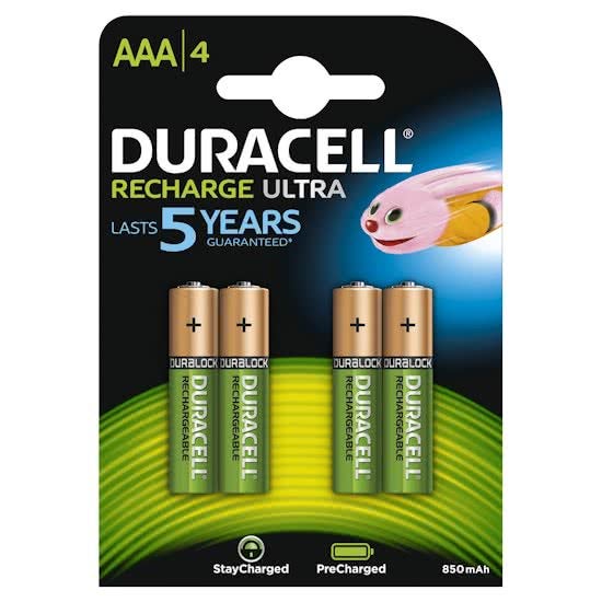 Duracell Rechargeable NimH Stay Charged AAA/HR03 900mAh blister 4