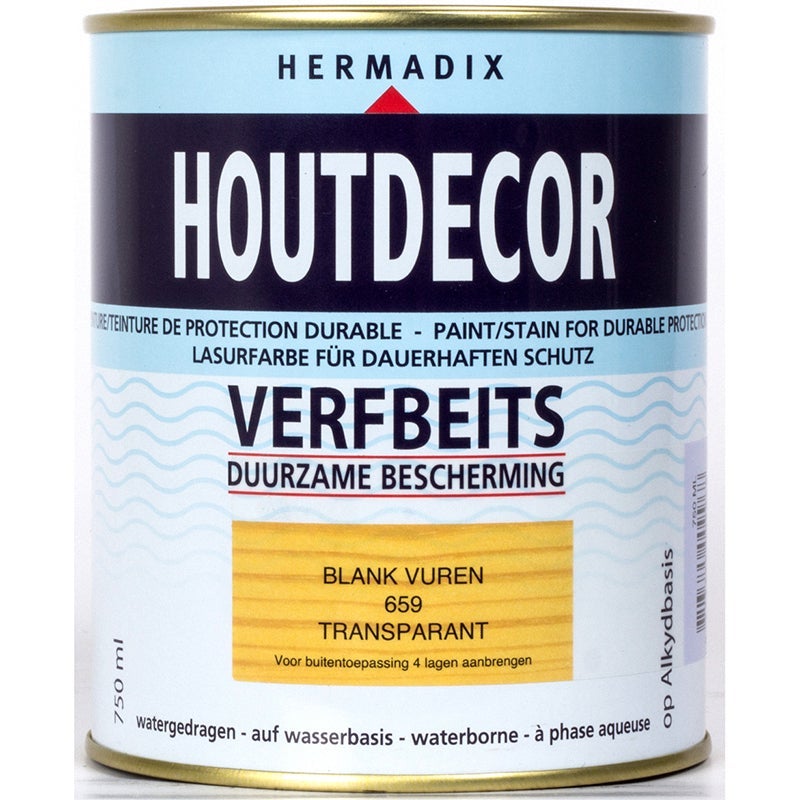 Hermadix houtdecor verfbeits blank vuren 659 750 ml
