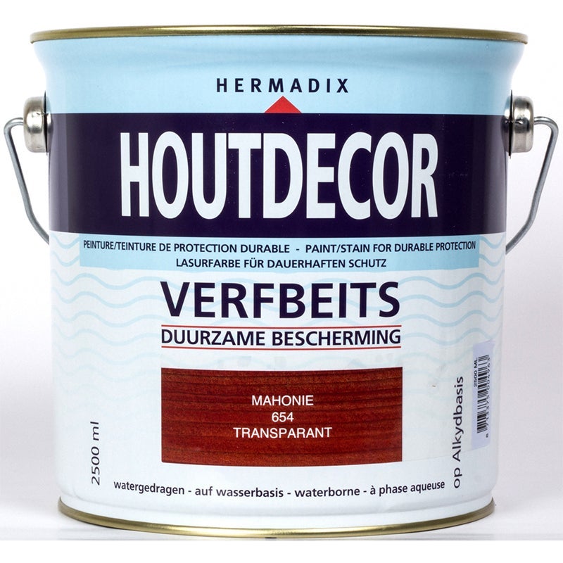Hermadix houtdecor verfbeits mahonie 654 2,5 l