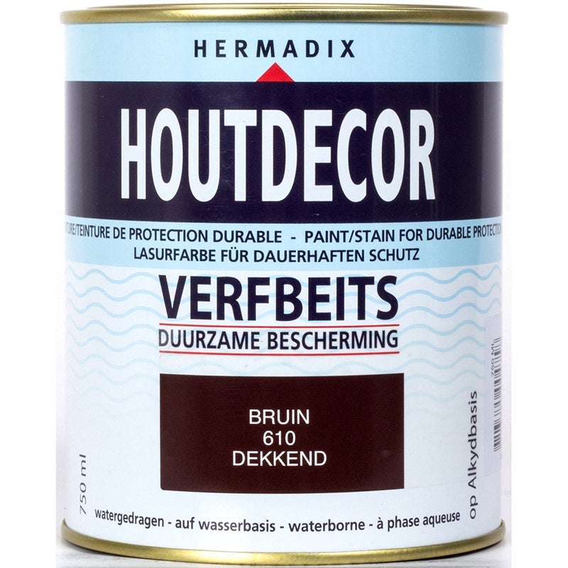 Hermadix houtdecor verfbeits bruin 610 750 ml