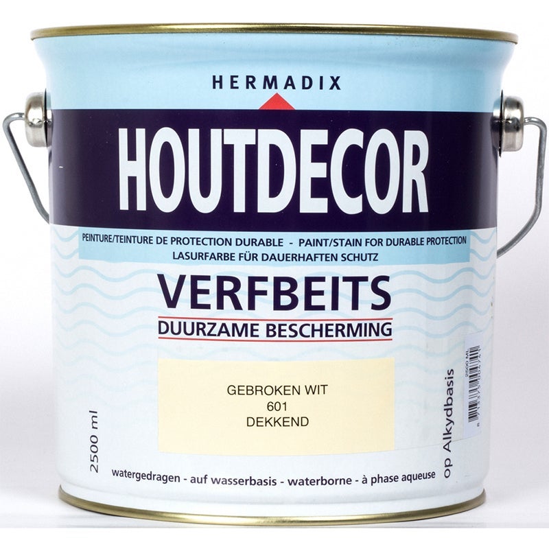 Hermadix houtdecor verfbeits gebroken wit 601 2,5 l