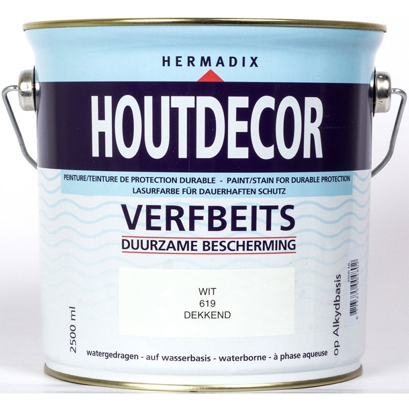 Hermadix houtdecor verfbeits wit 619 2,5 l