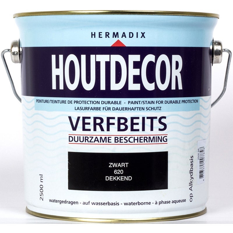 Hermadix houtdecor verfbeits zwart 620 2,5 l