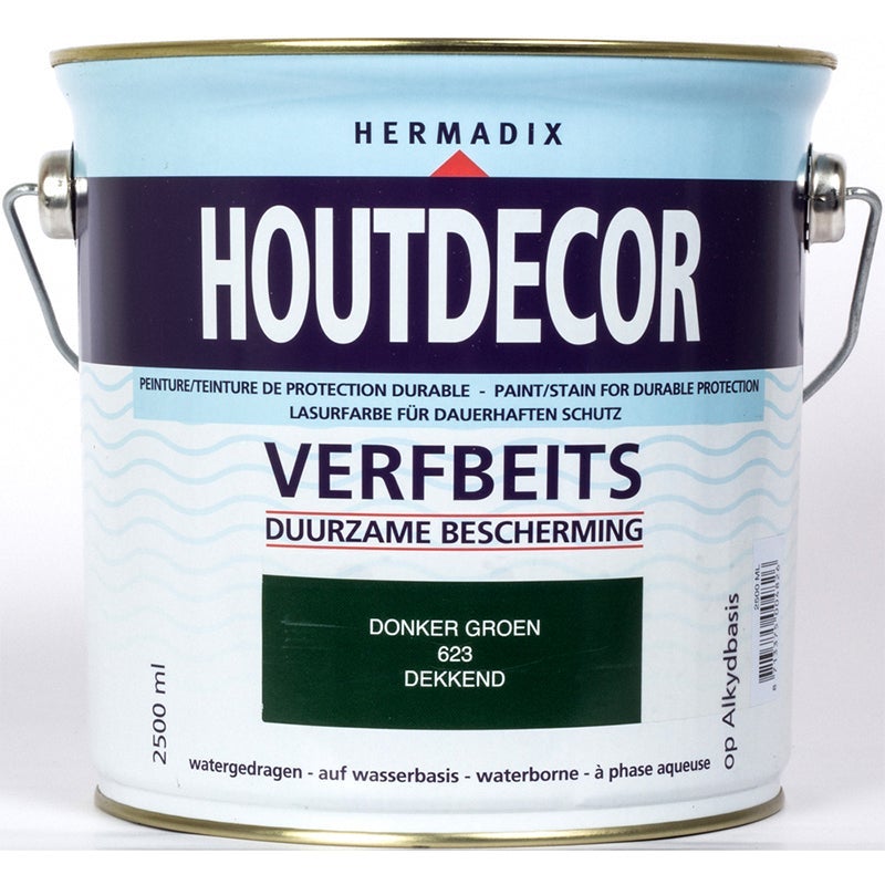 Hermadix houtdecor verfbeits donker groen 623 2,5 l