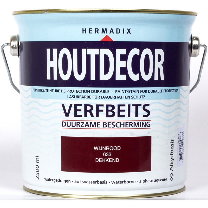 Hermadix houtdecor verfbeits 633 wijnrood 2,5 l