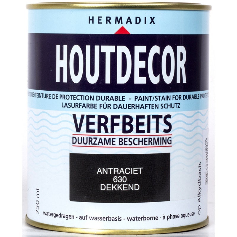 Hermadix houtdecor verfbeits antraciet 630 750 ml