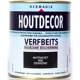 Hermadix houtdecor verfbeits antraciet 630 750 ml