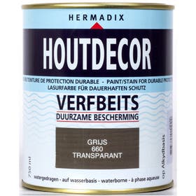 Hermadix houtdecor verfbeits transparant grijs 660 750 ml