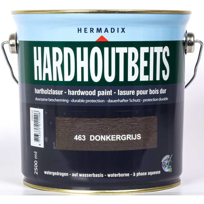 Hermadix hardhoutbeits donker grijs 463 2,5 l