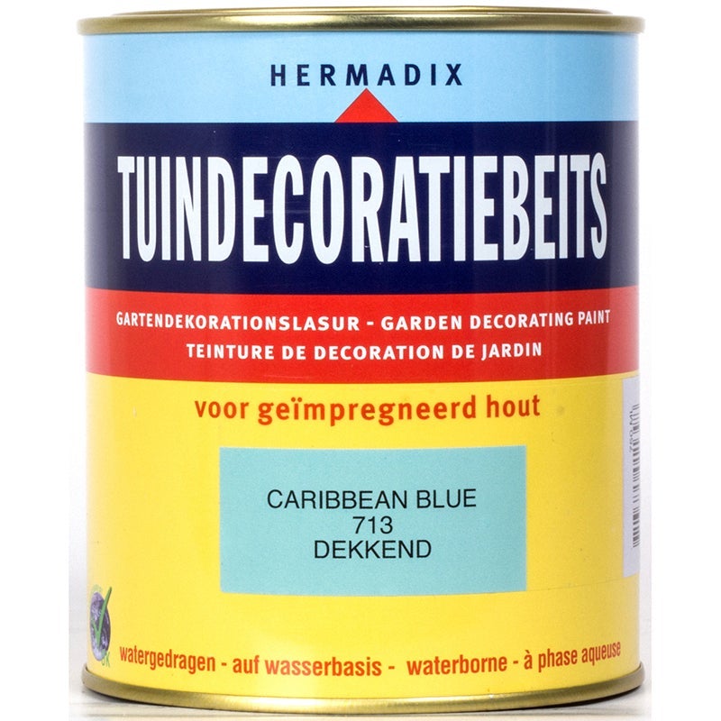 Hermadix tuindecoratiebeits carribbean blue 713 750 ml