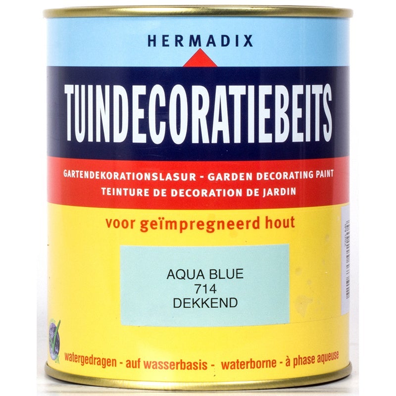 Hermadix tuindecoratiebeits aqua blue 714 750 ml