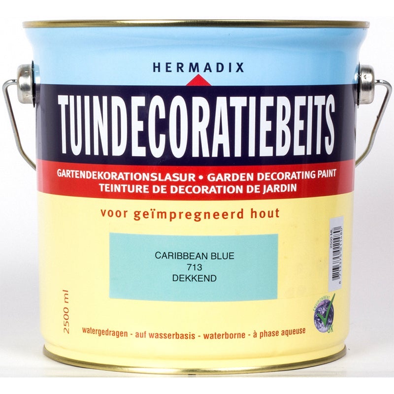 Hermadix tuindecoratiebeits carribbean blue 713 2,5 l