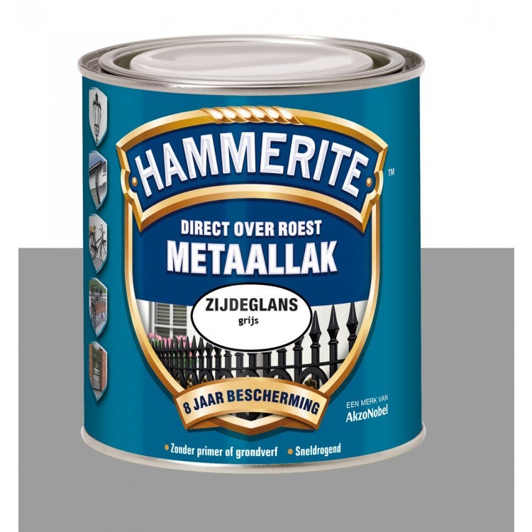 Hammerite metaallak zijdeglans grijs 250 ml
