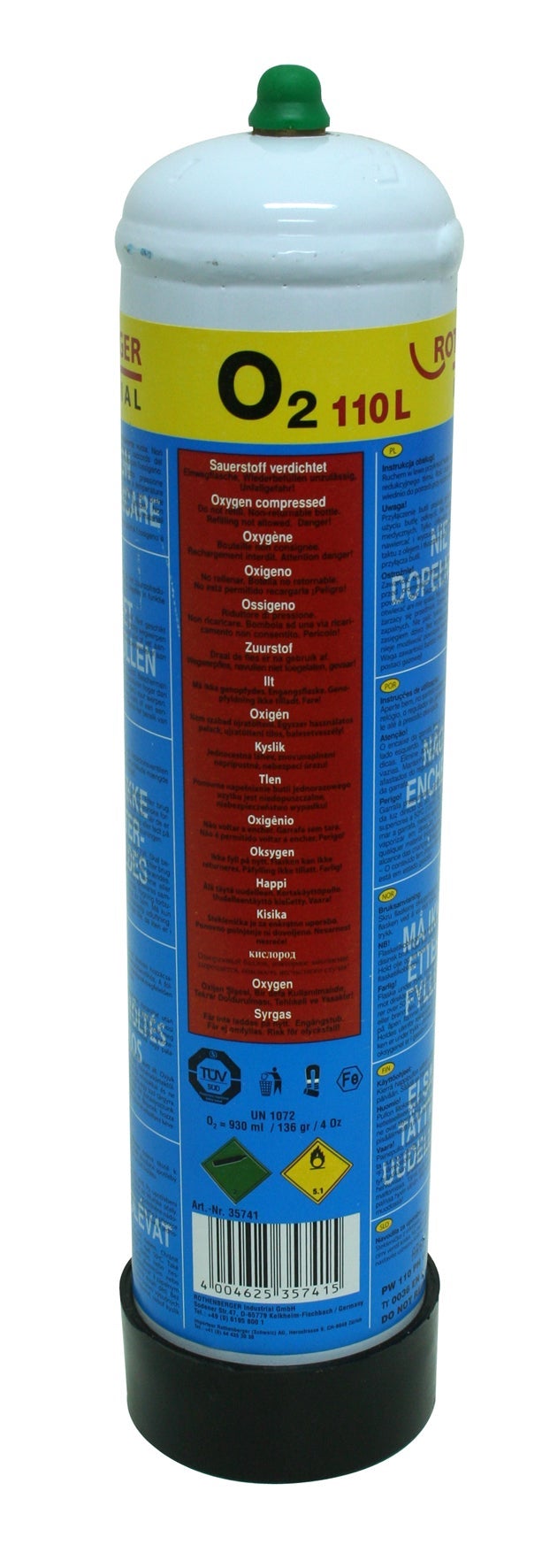 Rothenberger zuurstoffles 1 l - 120 bar