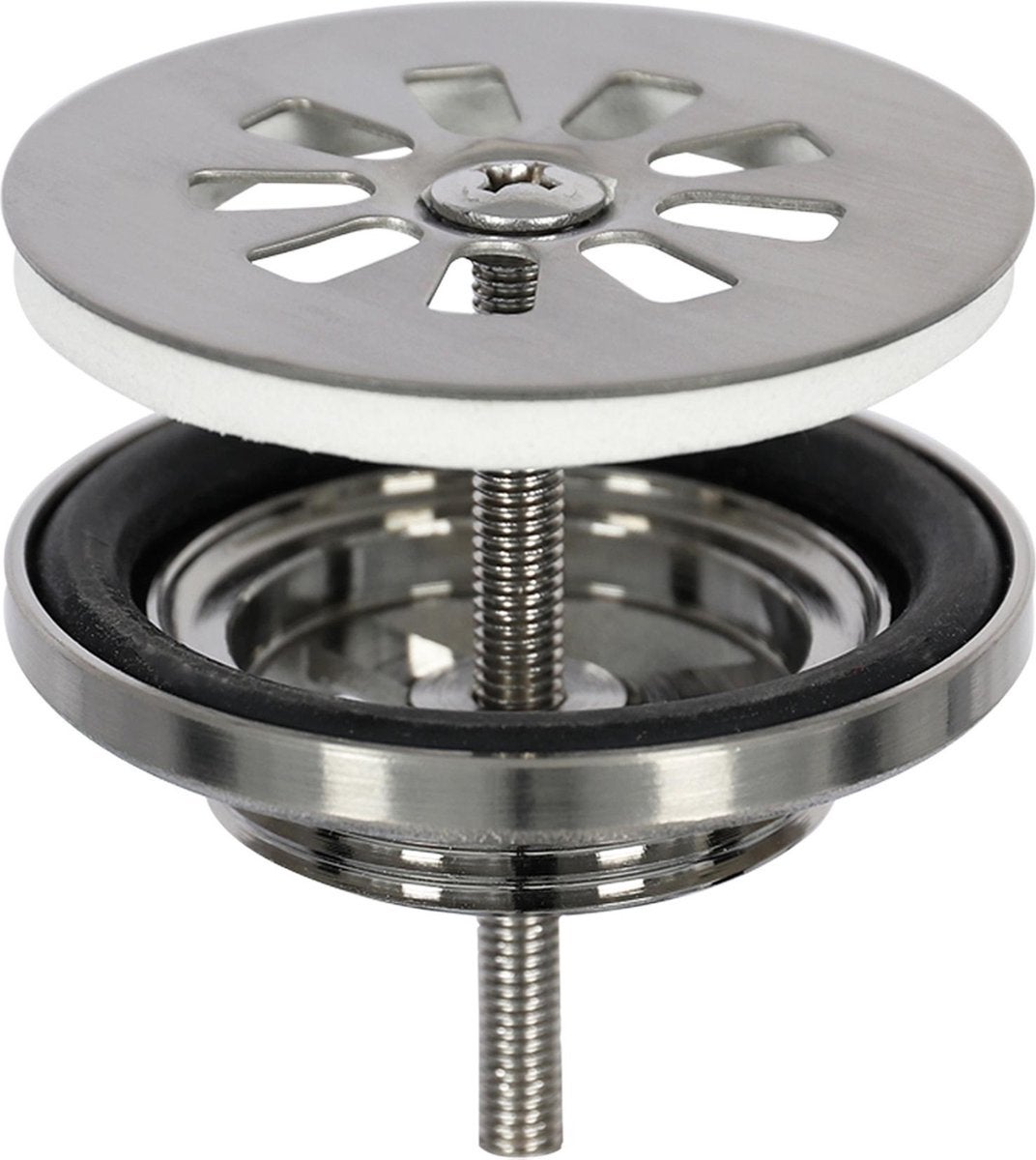 Fontein afvoerplug - 64mm - Mat chroom 