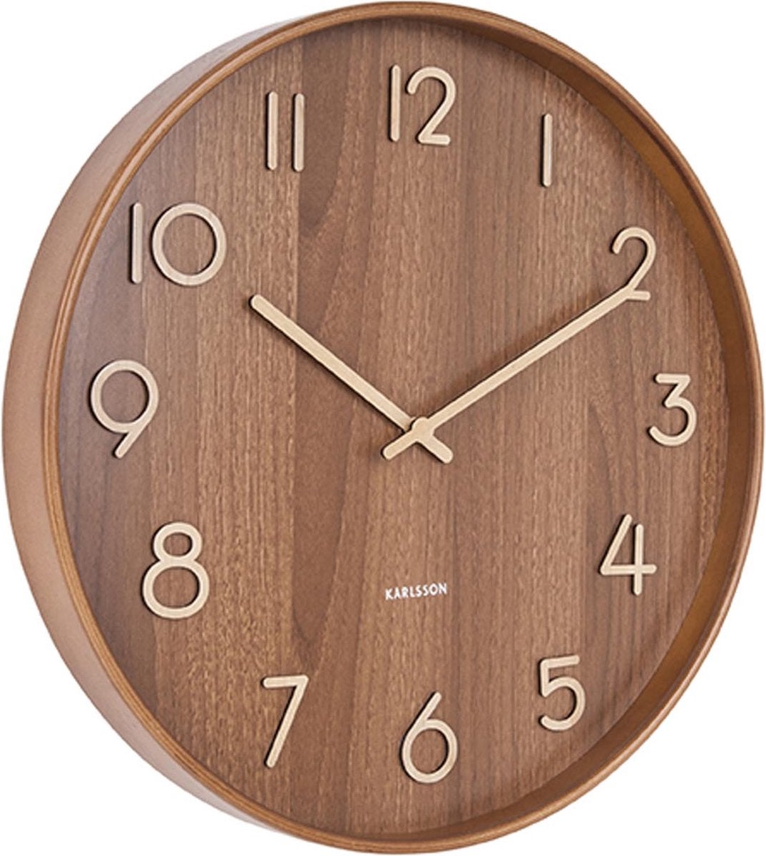 Wandklok - Pure - Bruin