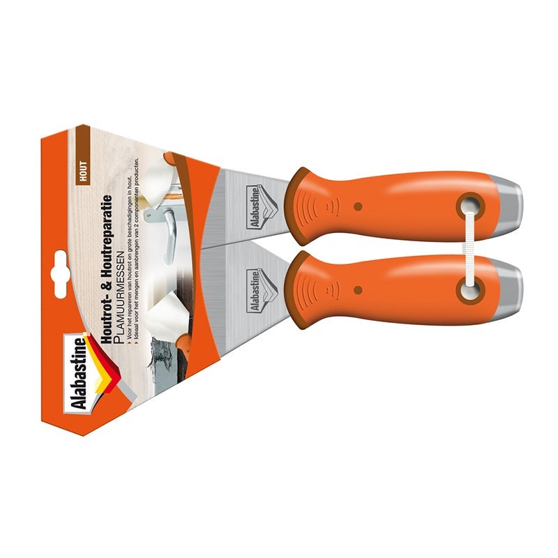 Alabastine houtrot & houtreparatie plamuurmes set 2-delig