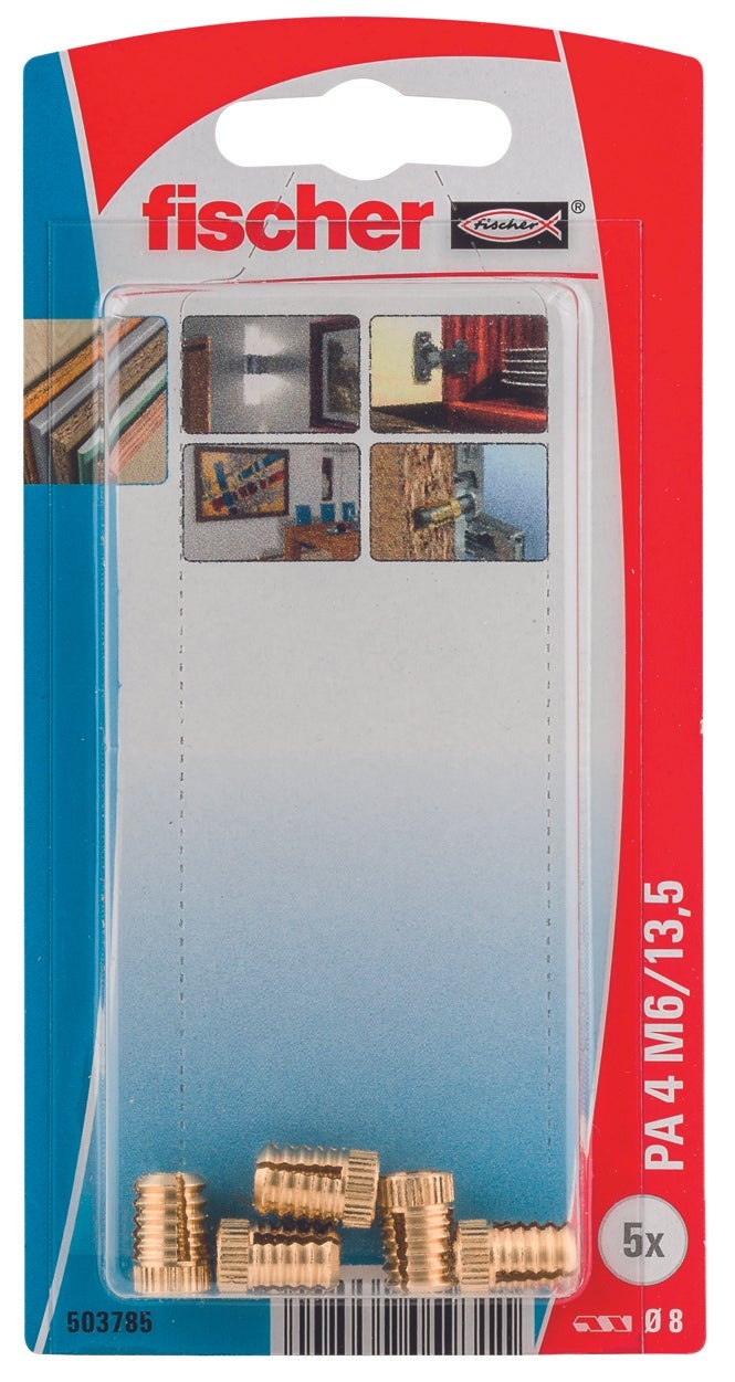 Fischer plug pa4 m6 / 13,5k messing 5 stuks