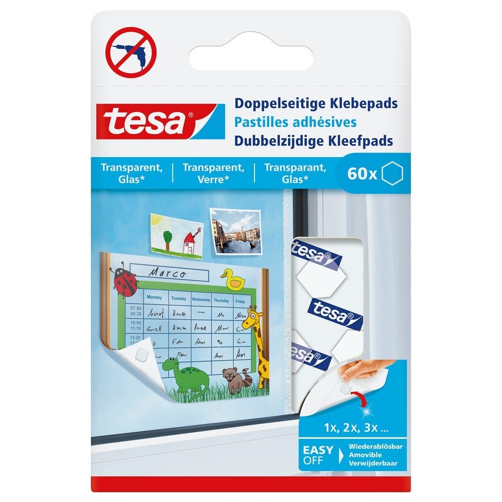 Tesa klevende pads 77731 transparant