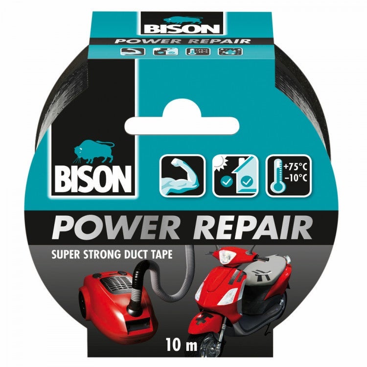 Bison power repair tape zwart rol ¡10 m