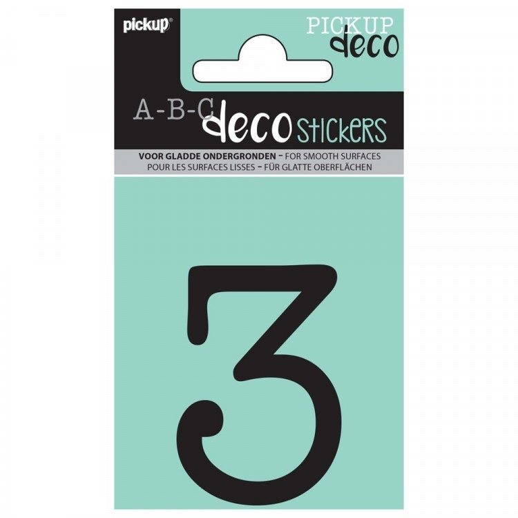 Pickup decocijfer 3 maud zwart 60 mm