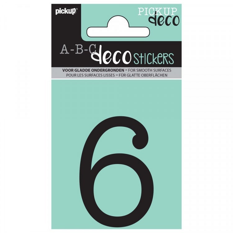 Pickup decocijfer 6 maud zwart 60 mm