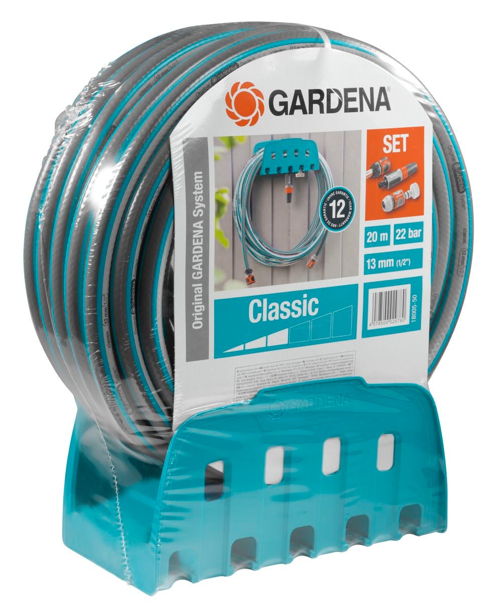Gardena classic wandhouder + slang (1/2 inch) 20m
