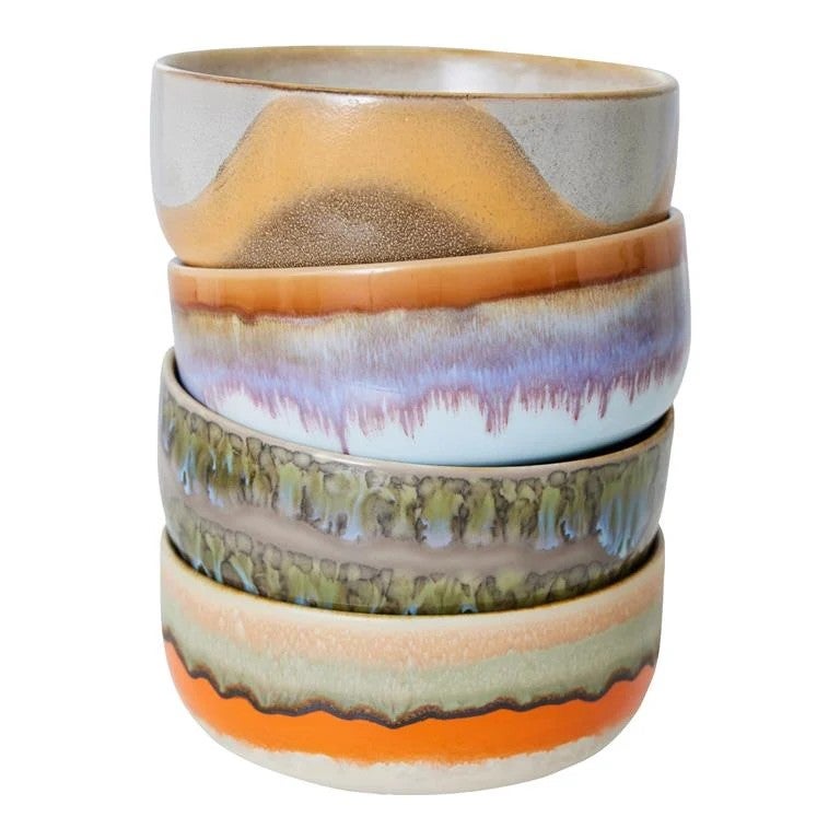 Dessertbowls - 70's Reef set van 4 - Multicolor