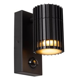 Wandspot Buiten - TIMBALA 1xGU10 IP44 Beweging & dag/nacht sensor - Zwart