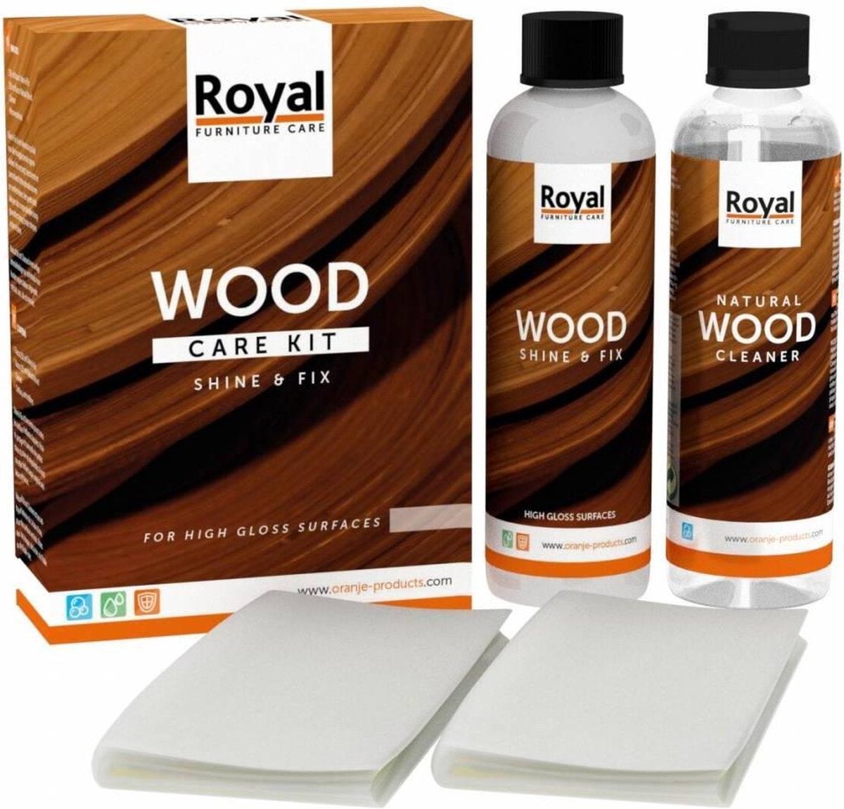 Meubelonderhoud - Shine & Fix Wood Care Kit met Cleaner - 2x250ml