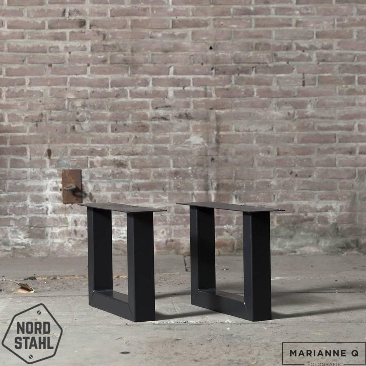 Tafelpoot - U Coffee Leg Staal 1 stuk - Zwart