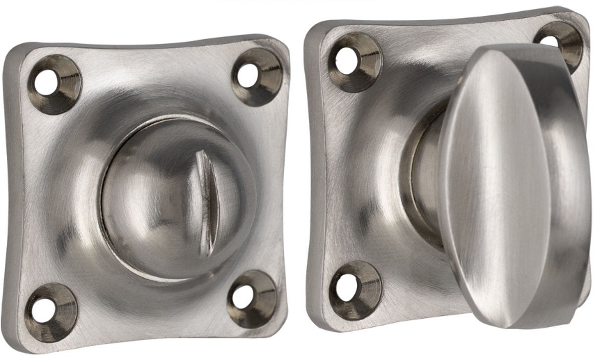 WC-sluiting vierkant 8mm - Mat Nikkel Ongelakt