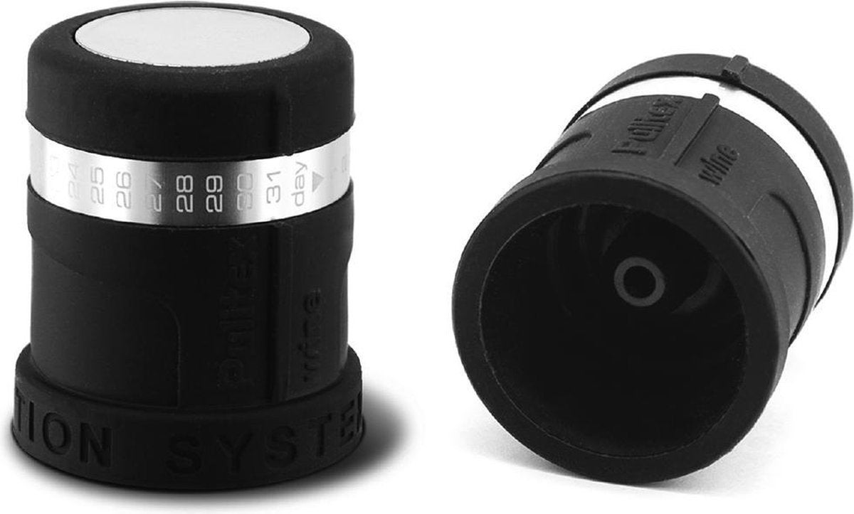 Wijnstopper - Datum AntiOx - Zwart