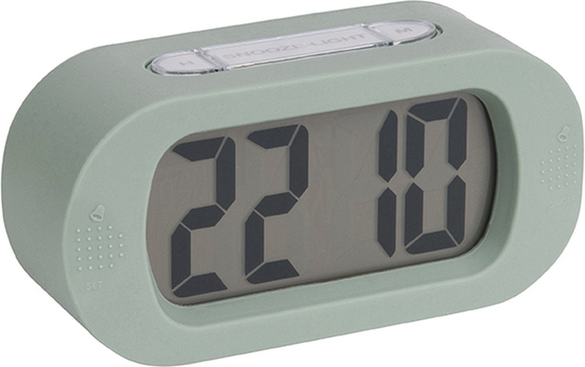 Wekker - Gummy - 14x7x5 - Rubberized Groen 