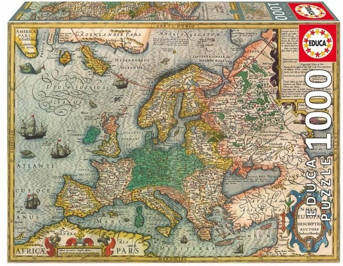 Puzzel - Oude kaart van europa - 1000 stukjes