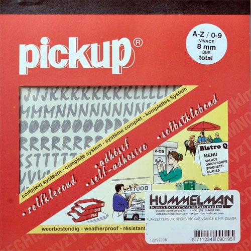 Pickup letter/cijferboek vivace zilver 8 mm