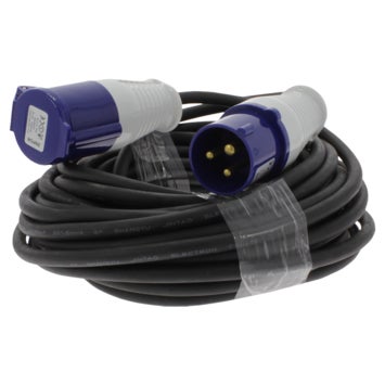 campingverlengsnoer - 3 x 1,5 mm 15 Meter - Zwart