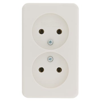 Contactdoos - Opbouw 2-voudig - Polarwit