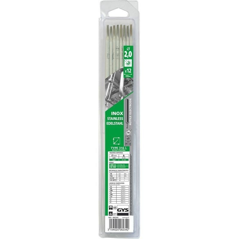 GYS Speciale elektrodes rvs O2.0mm (x12)