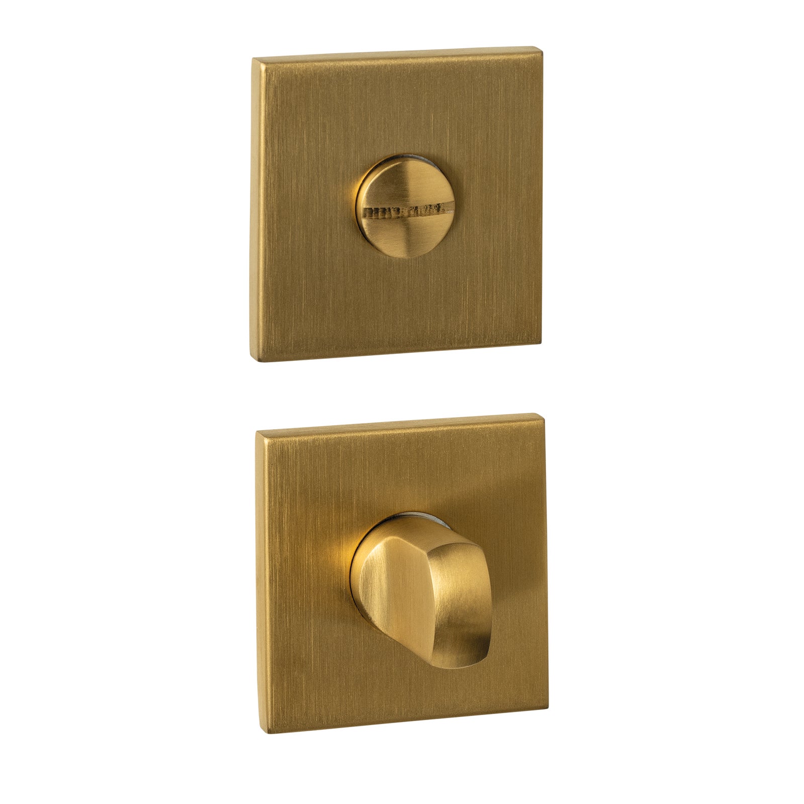 WC-sluiting - verdekt 53x53x6mm met stift 6-8mm - PVD messing mat